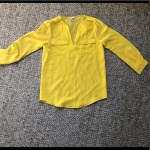 Joie yellow silk blouse